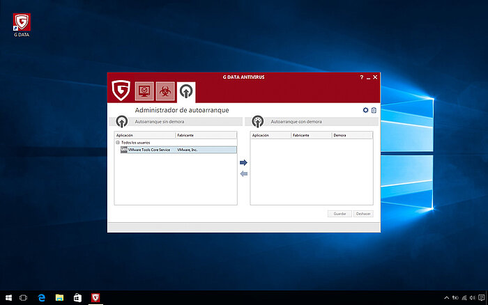 G DATA Antivirus: Administrador de autoarranque